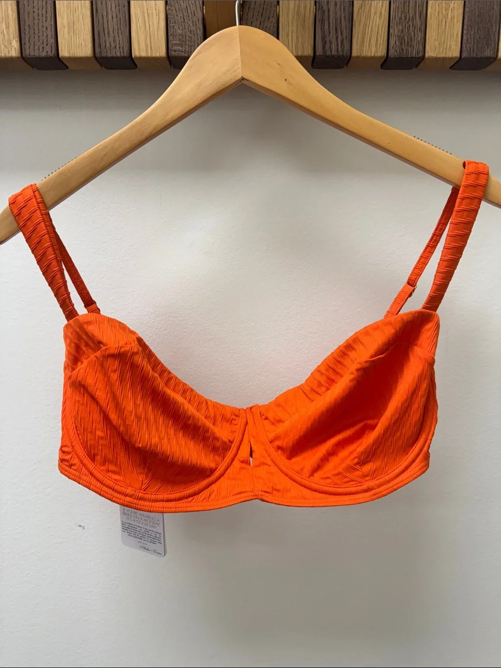 NWT REVOLVE X Monday Swimwear Clovelly Bikini Top in Persimmon Orange, size XXL
